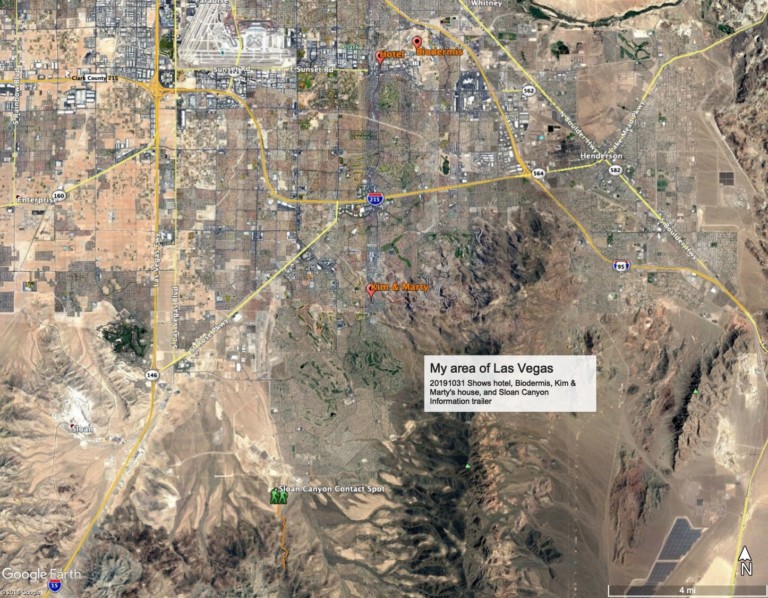 Google Earth map showing the main locations for this trip.