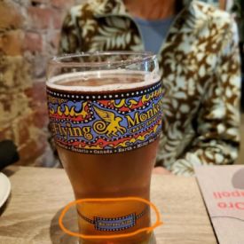 How cool is Flying Monkeys Brewery? And a re-order line on the glass? And I've always liked the looks of that fleece jacket of Diane's. What a nice Photo!