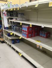 Supply of bottled water at Vons is severely depleted